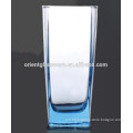 High quality clear square glass cup tall and thin drinking glass cup